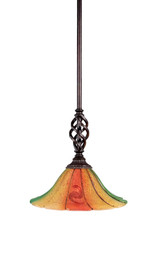 Elegante 1 Light Small Stem Pendant 10 Inch Wide by Toltec - 80-10-10-