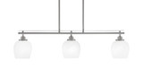 Odyssey 3 Light Steel Small Island Pendant by Toltec - 2636-BN-4810