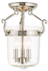 Rockford 3 Light 10.5 Inch Wide Semi Flush Mount by Livex - 50481