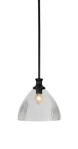 Carina 1 Light Steel Small Stem Hung Pendant 10.75 Inch Wide by Toltec - 76-BN-4631