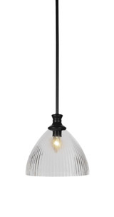 Carina 1 Light Steel Small Stem Hung Pendant 10.75 Inch Wide by Toltec - 76-BN-4631