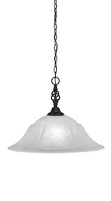 Elegante 1 Light Steel Large Pendant 15.5 Inch Tall by Toltec - 82-20-155
