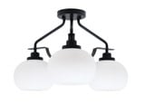 Odyssey 3 Light 12.25 Inch Length Semi Flush Mount by Toltec - 2607-BN-202