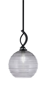 Cavella 1 Light Ribbed Glass Small Pendant 16 Inch Tall by Toltec - 3901-MB-5120
