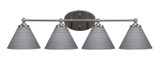 Capri 4 Light Matrix Glass Vanity Light 32.25 Inch Wide by Toltec - 5914-3225825