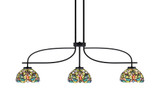 Cavella 3 Light Art Glass Small Island Pendant 12.25 Inch Tall by Toltec - 3936-MB-9425