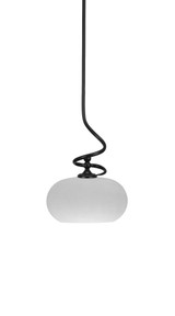 Capri 1 Light Muslin Glass Small Stem Hung Pendant 16.2 Inch Tall by Toltec - 901-BN-214