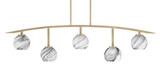 Kurve 5 Light Steel Bar Island Pendant 13.25 Inch Tall by Toltec - 3745-NAB-4100