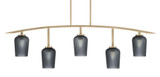 Kurve 5 Light Bar Island Pendant 15.5 Inch Tall by Toltec - 3745-NAB-4250