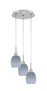 Array 3 Light Medium Pendant 12.25 Inch Tall by Toltec - 1818-BN-11.25-12.25