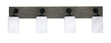 Oxbridge 4 Light Steel Vanity Light 36 Inch Tall by Toltec - 1774-GPDW-3001