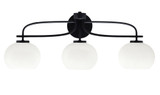 Cavella 3 Light Globe Glass Vanity Light 28.5 Inch Length by Toltec - 3913-MB-202