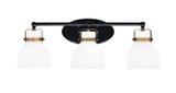 Easton 3 Light Vanity Light 9 Inch Tall by Toltec - 1933-WHBN-4111