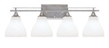 Uptowne 4 Light Down Glass Vanity Light 28.5 Inch Length by Toltec - 134-AS-4760