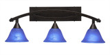 Bow 3 Light Down Cone Glass Vanity Light 28.5 Inch Length by Toltec - 173-95-1075-285