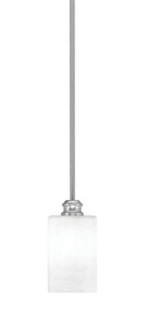 Edge 1 Light Square Glass Mini Stem Hung Pendant 7.75 Inch Tall by Toltec - 1151-4-7.75