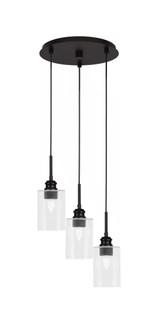 Edge 3 Light Medium Cord Hung Cluster Pendant 14.75 Inch Wide by Toltec - 1173-ES-300