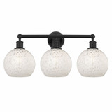 White Mouchette 3 Light Modern Vanity Light 26 Inch Wide by Innovations - 616-3W-G1216-8