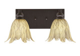 Edge 2 Light Vanilla Leaf Vanity Light by Toltec - 1162-BN-1025