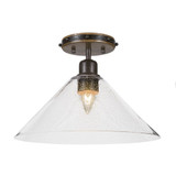 Blacksmith 1 Light 12 Inch Wide Semi Flush Mount by Toltec - 1767-12875