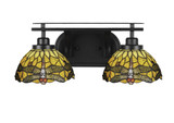 Odyssey 2 Light Art Glass Vanity Light 17.75 Inch Length by Toltec - 2612-MB-9355