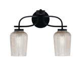 Cavella 2 Light Textured Glass Vanity Light 16.5 Inch Length  by Toltec - 3912-MB-4250