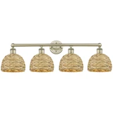 Woven Rattan 4 Light Bath Vanity 11 Inch Tall X 35 Inch Wide by Innovations - 616-4W-RBD-8