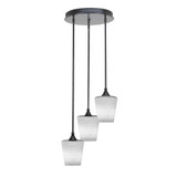 Empire 3 Light Matrix Glass Medium Pendant 15 Inch Wide by Toltec - 2143-15-1225