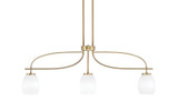Cavella 3 Light Linen Glass Island Pendant 37.25 Inch Length by Toltec - 3936-615