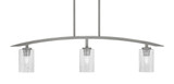 Kurve 3 Light Steel Island Pendant 41 Inch Length by Toltec - 3736-GP-3001