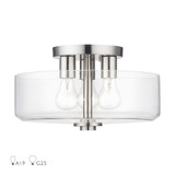 Whitworth 3 Light 14.5 Inch Wide Semi Flush Mount by Livex - 46123
