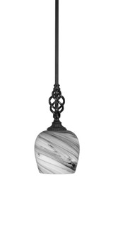 Elegante 1 Light Steel Small Pendant 11.5 Inch Tall by Toltec - 80-6-115