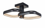 Rave 44W 2 LED Dual Off Set Twin Square Semi Flush Mount by Abra - 30087FM