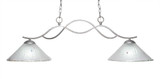 Revo 2 Light Steel Medium Linear Island Pendant 42.5 Inch Length by Toltec - 342-12-13-425