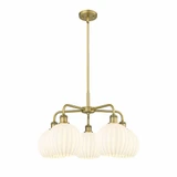 White Venetian 5 Light Medium Chandelier by Innovations 516-5CR-G1217-8 - 516-5CR-G1217-8