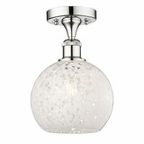White Mouchette 1 Light 8 Inch Wide Semi Flush Mount by Innovations - 616-1F-G1216-8