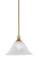 Stem 1 Light White Alabaster Glass Medium Pendant by Toltec - 76-BN-5831