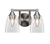Paramount 2 Light Steel Vanity Light 13 Inch Length by Toltec - 3422-BN-460