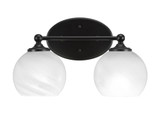 Capri 2 Light Down Glass Vanity Light 14.75 Inch Length by Toltec - 5912-BN-4100