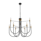 Foundry 9 Light Chandelier 31.5 Inch Tall and 32.68 Inch Wide by Artcraft - AC12229