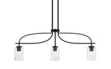 Cavella 3 Light Steel Island Pendant 35.75 Inch Length by Toltec - 3936-MB-3001