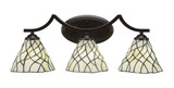 Zilo 3 Light Steel Vanity Light 9.25 Inch Tall by Toltec - 553--925-2375