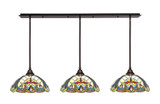 3 Light Stem Hung Linear Pendalier 9.75 x 55.5 Inch by Toltec 48-BRZ-936 - 48-BRZ-936