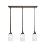 3 Light Stem Hung Linear Pendant 8 x 24.25 Inch Length by Toltec 25-BN-300 - 25-BN-300