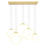 Hoops 5 LED Light Oversized Chandelier by CWI - 1273P44