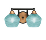 Paramount 2 Light Bath Bar 7.5 Inch Tall and 14.25 Inch Length by Toltec - 3422-MBBN-4622