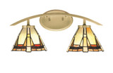 Kurve 2 Light Art Glass Vanity Light 18.25 Inch Tall by Toltec - 3722-94