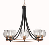 Paramount 8 Light Large Chandelier by Toltec 3408-MBBN-4812 - 3408-MBBN-4812