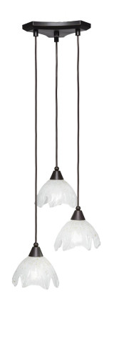 Europa 3 Light Steel Medium Pendant 14.5 Inch Wide by Toltec - 28-145-725-
