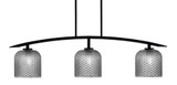 Kurve 3 Light Steel Island Pendant 11.5 Inch Tall by Toltec - 3736-MB-491